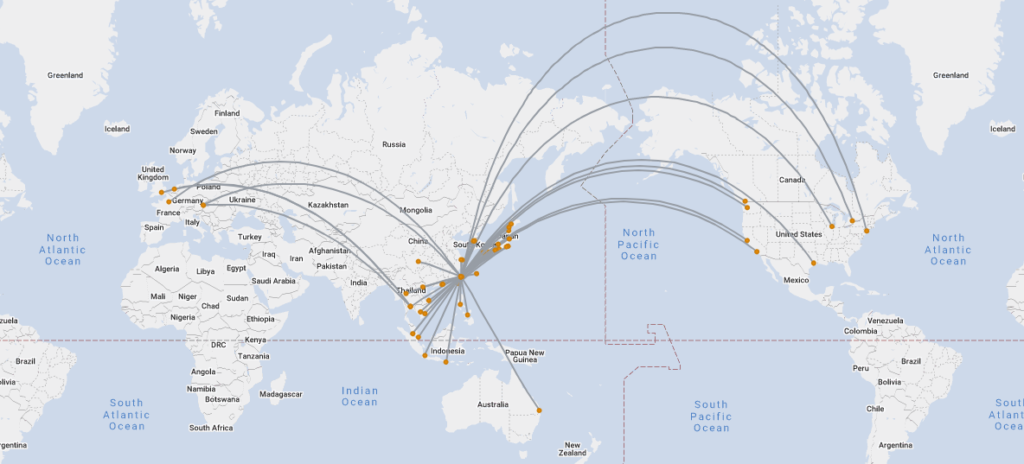 eva air route map